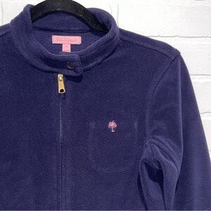 Lilly Pulitzer Navy Fleece Jacket in Size XS